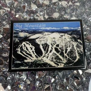 Montana magnet fridge Big Mountain Scenic Postcard Like Magnet Blue White, Black